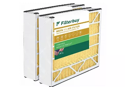 Image: Filterbuy 16x25x5 MERV-11 Pleated AC Furnace Air Filter for Trion 2-pack