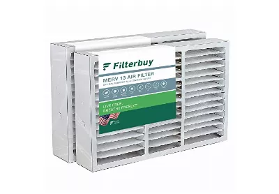 Image: Filterbuy 16x25x5 MERV-13 Pleated AC Furnace Air Filter for Amana 2-pack
