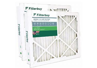 Image: Filterbuy 16x25x5 MERV-13 Pleated AC Furnace Air Filter for Honeywell Return Grille 2-pack