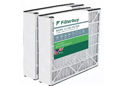 Image: Filterbuy 16x25x5 MERV-13 Pleated AC Furnace Air Filter for Trion 2-pack