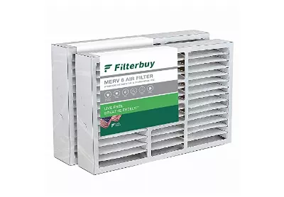Image: Filterbuy 16x25x5 MERV-8 Pleated AC Furnace Air Filter for Amana 2-pack