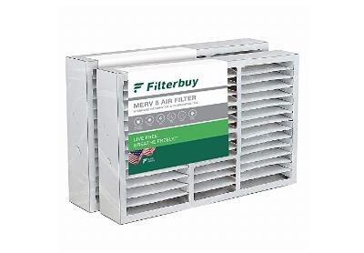 Image: Filterbuy 16x25x5 MERV-8 Pleated AC Furnace Air Filter for Honeywell 2-pack
