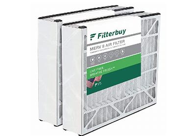 Image: Filterbuy 20x25x5 MERV-8 Pleated AC Furnace Air Filter for Trion 2-pack