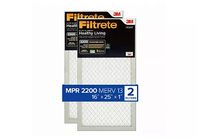 Image: Filtrete 16x25x1 MPR-2200 Healthy Living AC Furnace Air Filter 2-pack (by 3M)