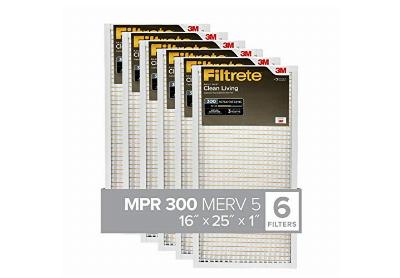 Image: Filtrete MPR-300 16x25x1 Clean Living AC Furnace Air Filter 6-Pack (by 3M)