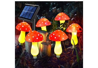 Image: Abkshine Halloween Outdoor  Solar Mushroom Lights 6-pack