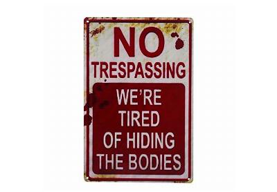 Image: Cvndkn Halloween No Trespassing Novelty Sign