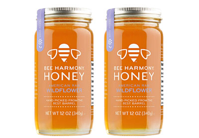 Image: Bee Harmony American Raw Wildflower Honey (340g x 2 Pack)
