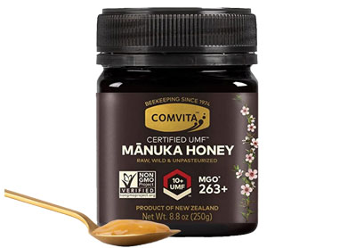 Image: Comvita Manuka Honey Raw, Wild & Unpasteurized UMF 10+ & MGO 263+ (250g)