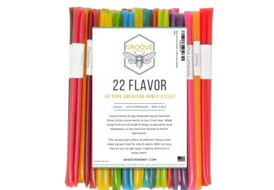Image: Groove Honey Pure American Honey Sticks Variety Flavors (44 Count)