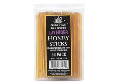 Image: Honey Feast Raw & Unfiltered Lavender Honey Sticks (50 Count)
