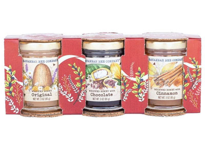 Image: Savannah Bee Holiday Whipped Honey Sampler Gift Set (85g x 3 Pack)