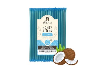 Image: The Honey Jar Honey Sticks Coconut Flavor (20 Count)