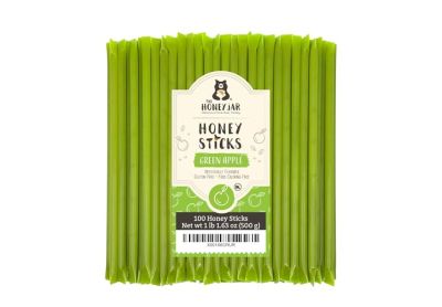 Image: The Honey Jar Honey Sticks Green Apple Flavor (100 Count)