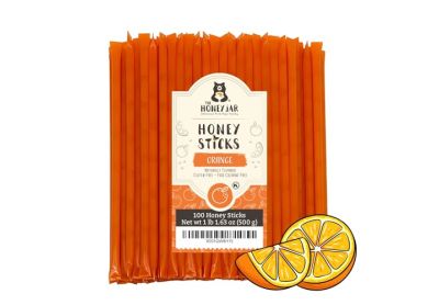 Image: The Honey Jar Honey Sticks Orange Flavor (100 Count)