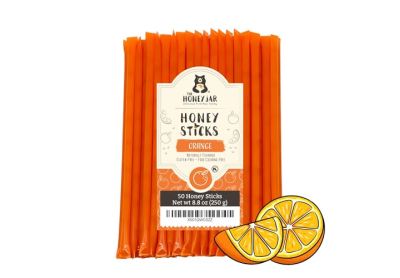Image: The Honey Jar Honey Sticks Orange Flavor (50 Count)