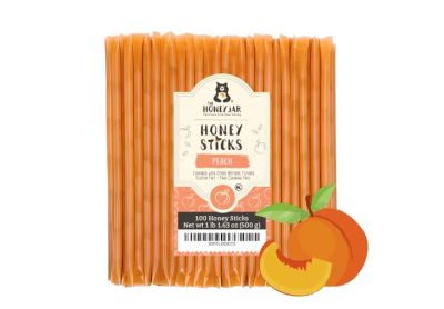 Image: The Honey Jar Honey Sticks Peach Flavor (100 Count)