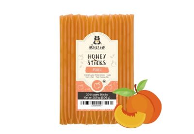 Image: The Honey Jar Honey Sticks Peach Flavor (20 Count)