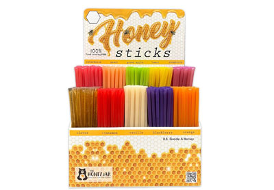 Image: The Honey Jar Honey Sticks Traditional Variety Pack Retail Display (500 Count)