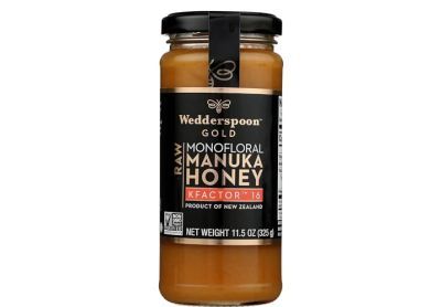 Image: Wedderspoon Gold Raw Monofloral Manuka Honey KFactor 16 (325g)