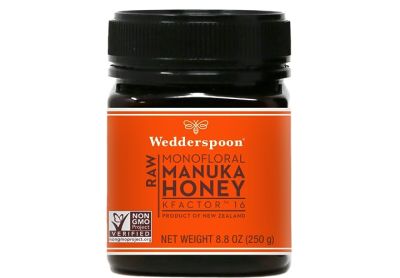 Image: Wedderspoon Raw Monofloral Manuka Honey KFactor 16 (250g)