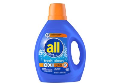 Image: All 49-Loads Fresh + Clean 5-in-1 Oxi Plus Odor Lifter Fresh Scent Laundry Detergent Liquid (2.6L)
