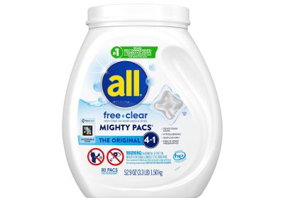 Image: All Mighty Pacs Free Clear 4-in-1 Scent Free The Original Laundry Detergent Pacs (80 Count)