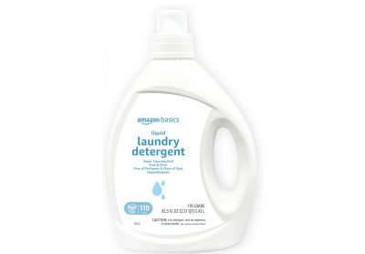 Image: Amazon Basics 110-Loads Super Concentrated Free & Clear Scent Free Laundry Detergent Liquid (2.43L)