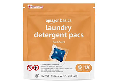 Image: Amazon Basics Fresh Scent Laundry Detergent Pacs (120 Count)