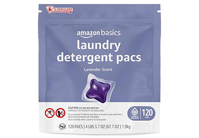 Image: Amazon Basics Lavender Scent Laundry Detergent Pacs (120 Count)