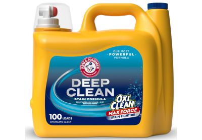 Image: Arm & Hammer 100-Loads Deep Clean Plus OxiClean Max Force Stain Fighters Sparkling Clean Scent Laundry Detergent Liquid (4.44L)