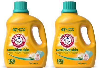 Image: Arm & Hammer 105-Loads Sensitive Skin Fresh Scent Laundry Detergent Liquid (3.1L x 2 Pack)