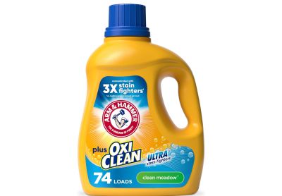 Image: Arm & Hammer 74-Loads Plus OxiClean Clean Meadow Scent Ultra Stain Fighters Laundry Detergent Liquid (2.84L)