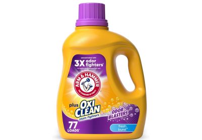 Image: Arm & Hammer 77-Loads Plus OxiClean Odor Blasters Fresh Burst Scent Laundry Detergent Liquid (2.97L)
