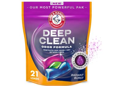 Image: Arm & Hammer Deep Clean Odor Formula Radiant Burst Scent Laundry Detergent Power Paks (21 Count)