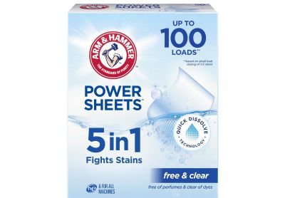 Image: Arm & Hammer Free & Clear 5-in-1 Fights Stains Fresh Scent Laundry Detergent Power Sheets (50 Count)