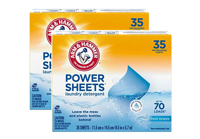 Image: Arm & Hammer Fresh Breeze Scent Laundry Detergent Power Sheets (35 x 2 Pack)