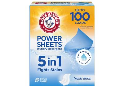 Image: Arm & Hammer Fresh Linen Scent Laundry Detergent Power Sheets (50 Count)