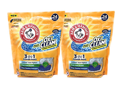 Image: Arm & Hammer Plus OxiClean 3-in-1 Fresh Scent Laundry Detergent Power Paks (24 x 2 Pack)