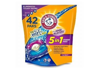 Image: Arm & Hammer Plus OxiClean Odor Blasters 5-in-1 Fresh Burst Scent Laundry Detergent Power Paks (42 Count)
