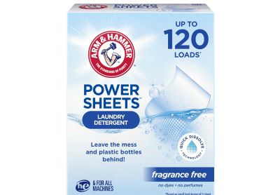 Image: Arm & Hammer Scent Free Laundry Detergent Power Sheets (60 Count)