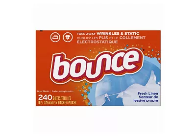 Image: Bounce Fresh Linen Scented Fabric Softener Dryer Sheets (by Bounce)
