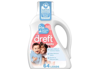Image: Dreft Family 64-Loads Scent Free Laundry Detergent Liquid (2.72L)