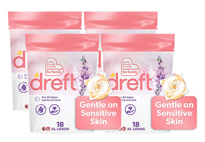 Image: Dreft For All Ages Lavender Scent Laundry Detergent XL Pacs (18 x 4 Pack)