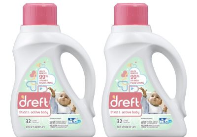 Image: Dreft Stage 2 Active Baby 32-Loads Baby Fresh Scent Laundry Detergent Liquid (1.47L x 2 Pack)