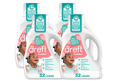 Image: Dreft Toddler 32-Loads Baby Fresh Scent Laundry Detergent Liquid (1.36L x 4 Pack)