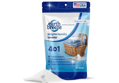 Image: Earth Breeze 64-Loads Scent Free 4-in-1 Enzyme Laundry Booster Powder (2Lb)