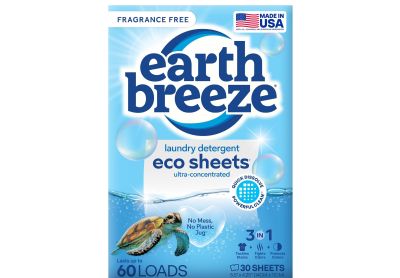 Image: Earth Breeze Scent Free 3-in-1 Ultra-Concentrated Laundry Detergent Eco Sheets (30 Count)