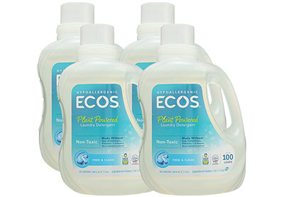 Image: Ecos 100-Loads Free & Clear Scent Plant-Powered Laundry Detergent Liquid (2.96L x 4 Pack)
