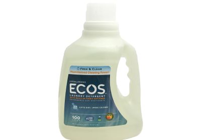 Image: Ecos 100-Loads Free & Clear Scent Plant-Powered Laundry Detergent Liquid with Softener (2.96L)